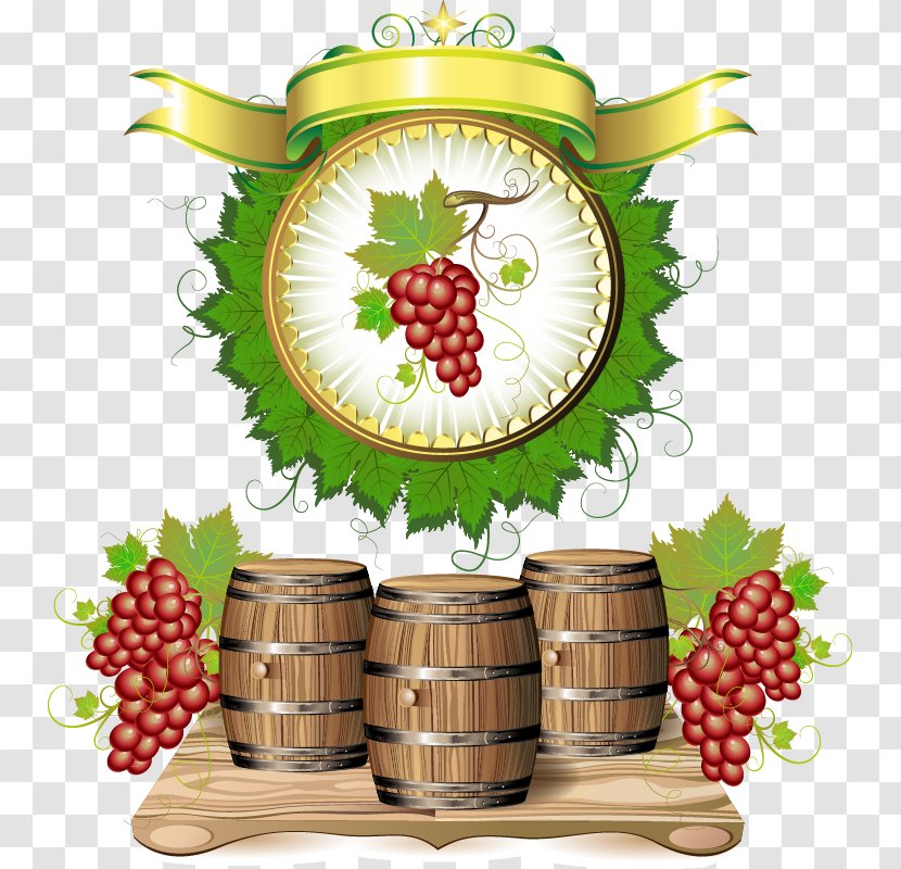 Wine Beer Barrel Grape - Fruit - Grapevine Transparent PNG