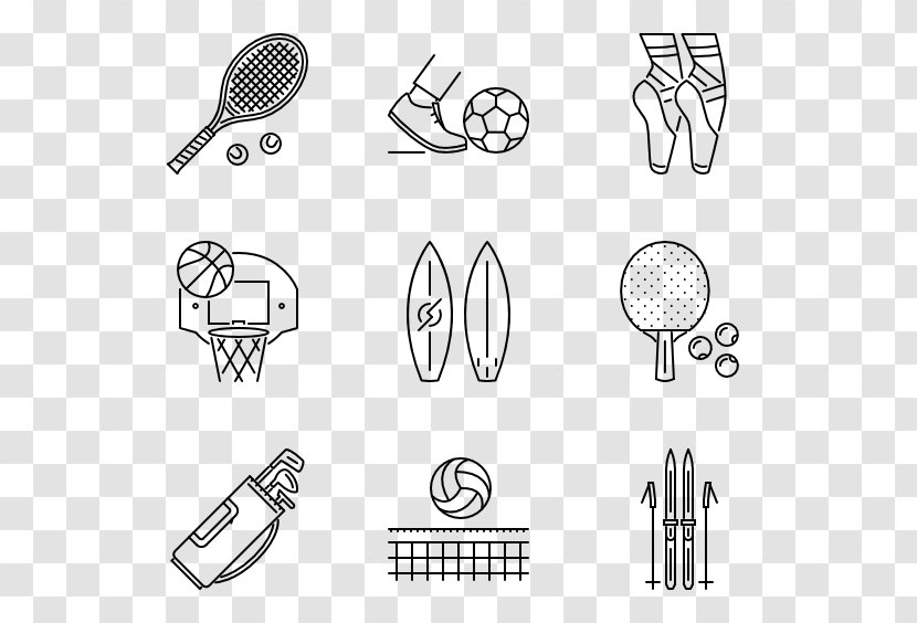 Brand White Line Art Point - Sports Equipment Transparent PNG