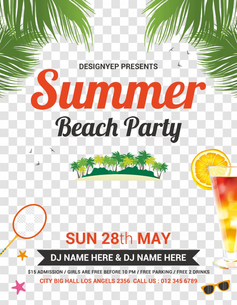 Blenheim Free Party Flyer Beach - Superfood - Romantic Summer Green Leaf Juice Transparent PNG