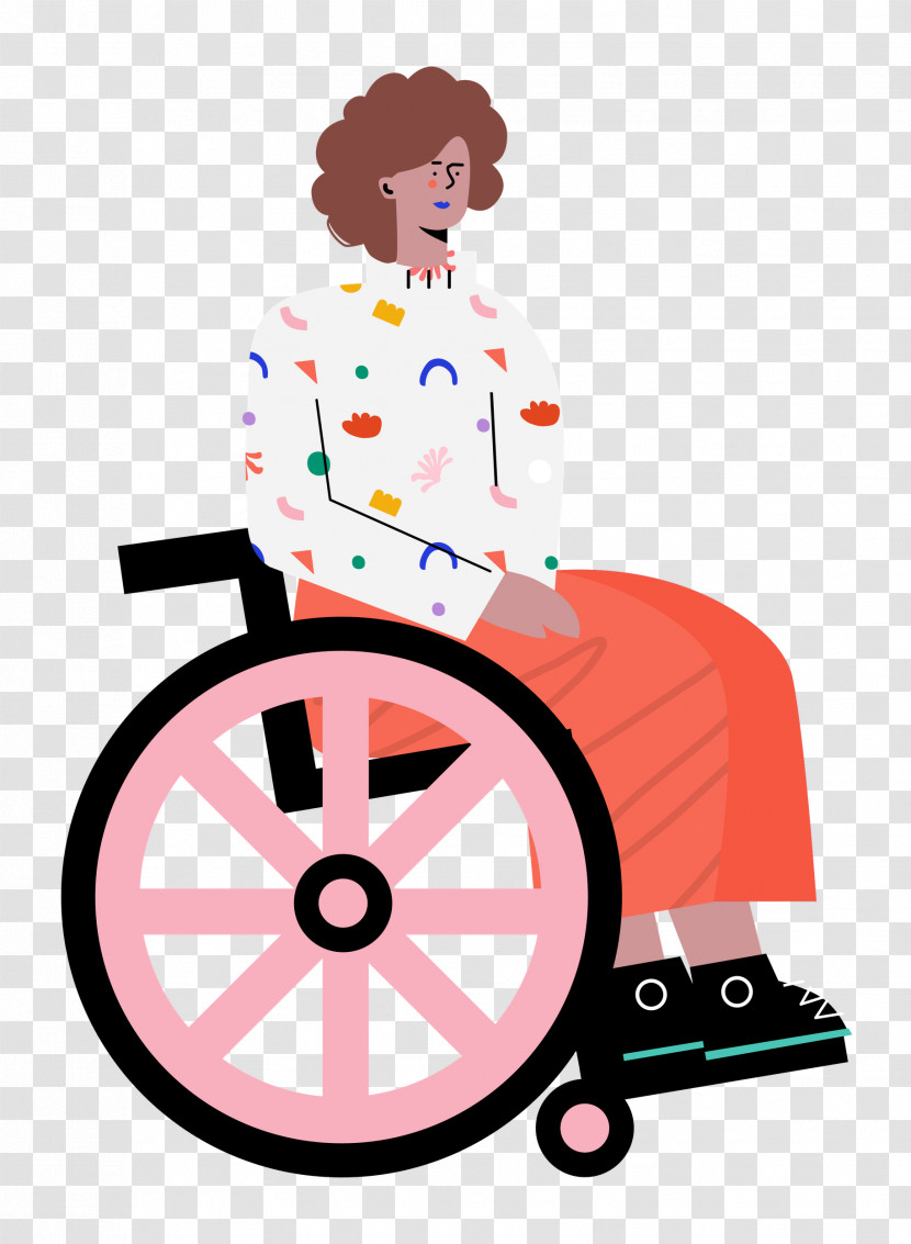 Sitting On Wheelchair Woman Lady Transparent PNG