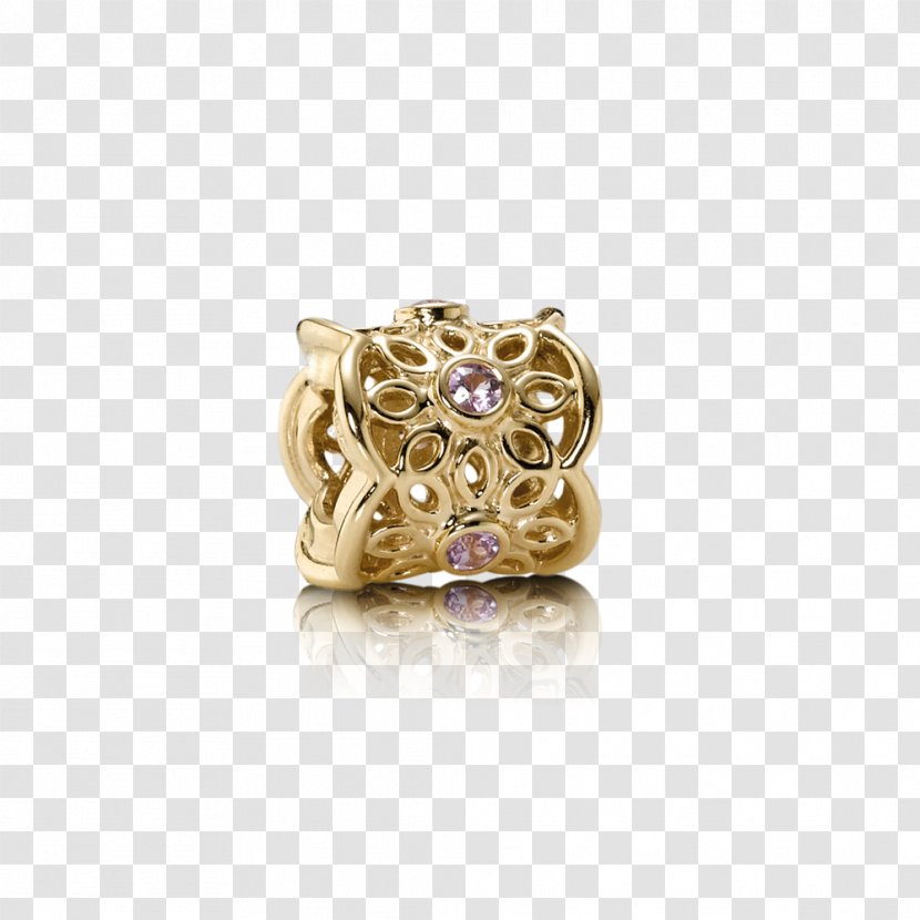 Pandora Charm Bracelet Gold Cubic Zirconia Sapphire - Retail - Beads Transparent PNG