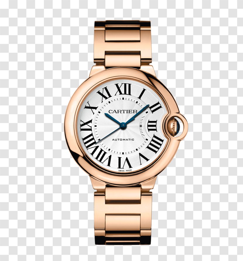 Cartier Ballon Bleu Automatic Watch Colored Gold - Bezel Transparent PNG