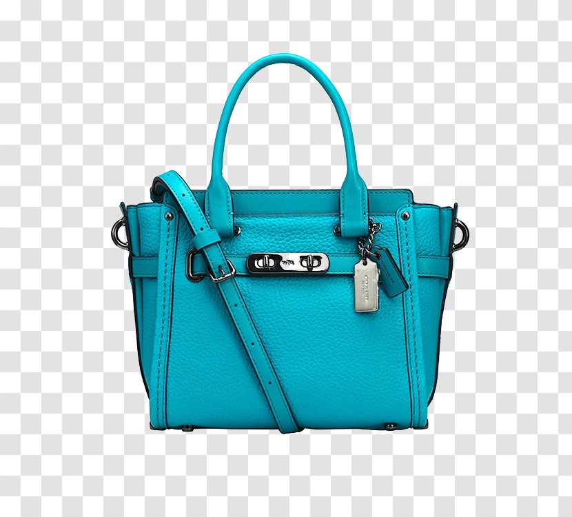 Tote Bag Leather Handbag Tapestry - Turquoise - COACH Lake Blue Transparent PNG