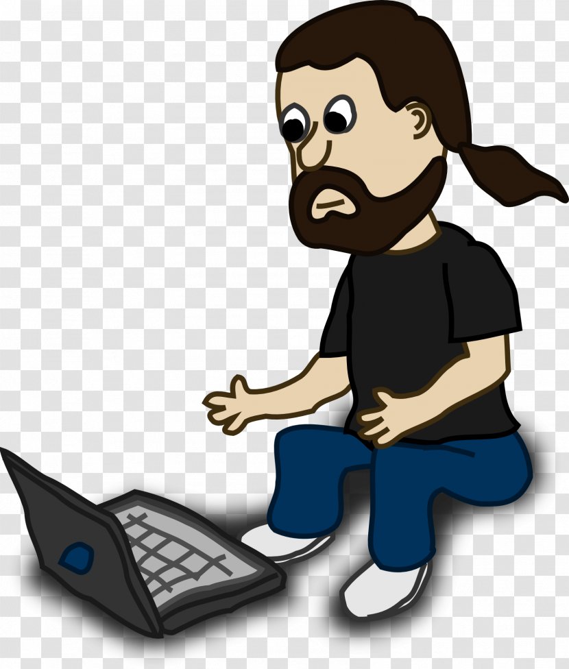 Laptop Cartoon Clip Art - Openoffice Draw - Sitting Man Transparent PNG