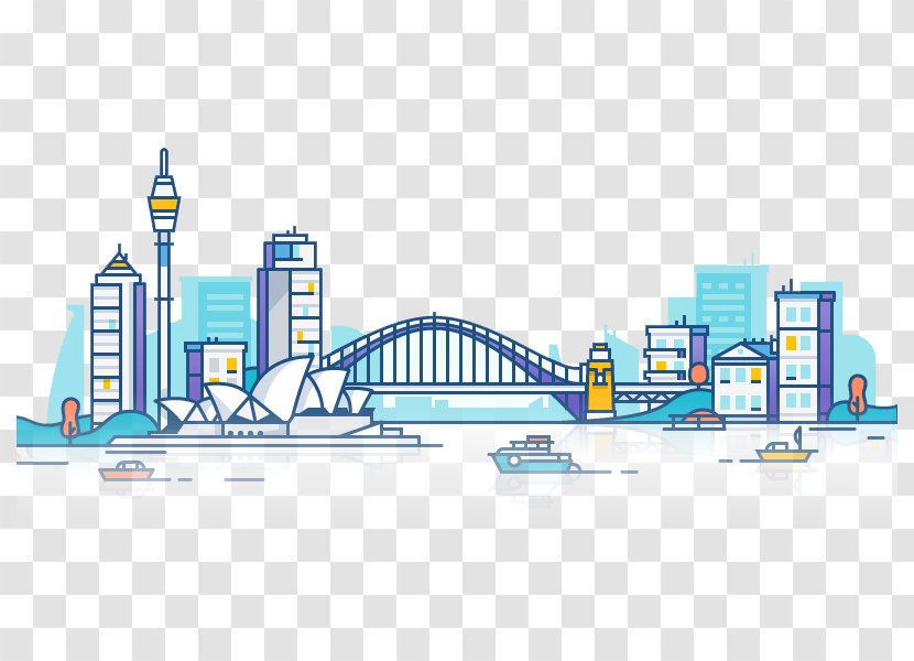 City Of Sydney Architecture Dribbble Illustration - Creativity - Hand-painted Transparent PNG