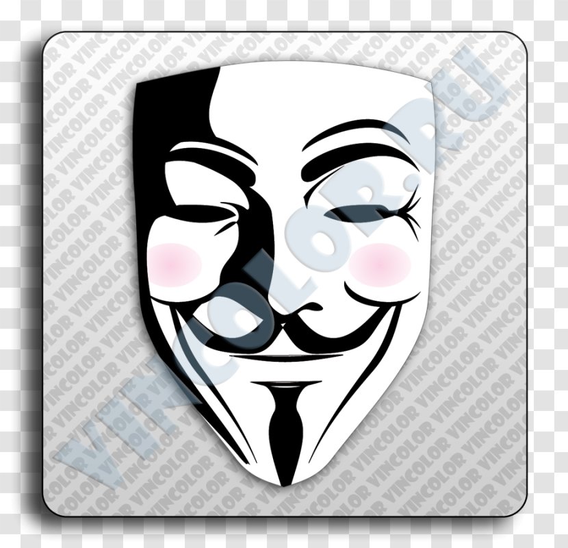 Decal Bumper Sticker Guy Fawkes Mask - Head Transparent PNG