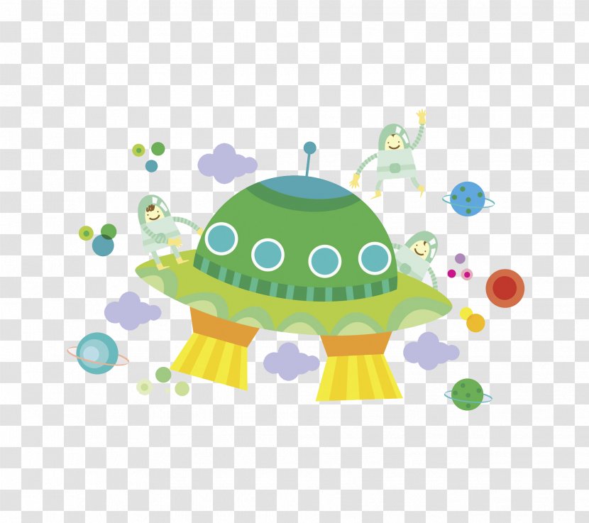 Cartoon Unidentified Flying Object - Drawing - Hand Painted UFO Transparent PNG