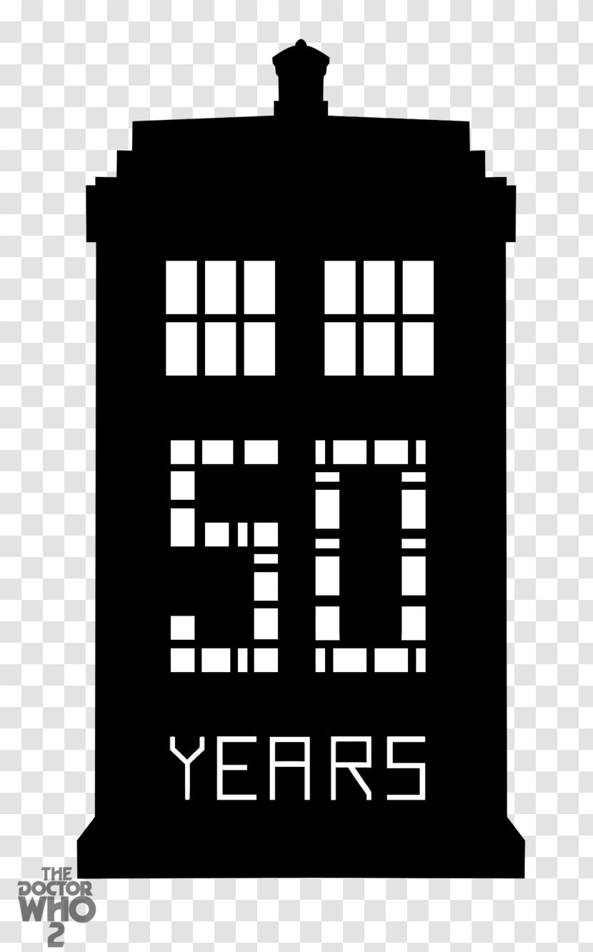 Doctor TARDIS Silhouette Logo Dalek - Black And White - Who Transparent PNG