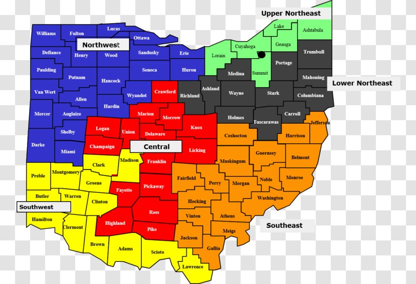 Ohio World Map Region Mapa Polityczna - Area Transparent PNG