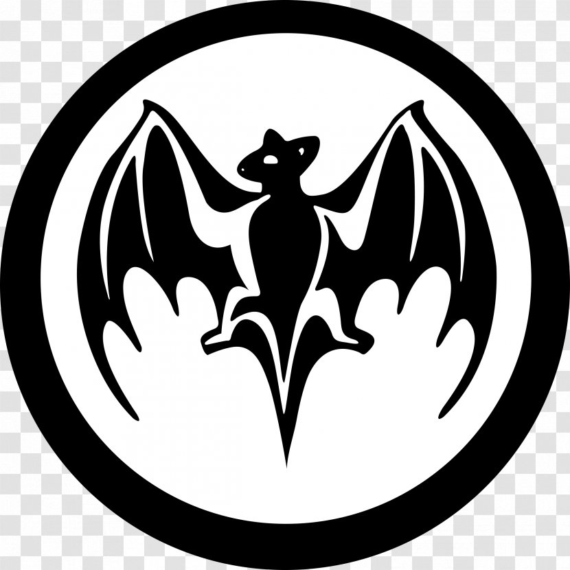 Rum Bacardi Logo Vector Graphics Decal - Black And White - Bat Transparent PNG
