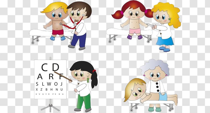 Physician Cartoon Stock Photography Illustration - The Doctor Treats Child Transparent PNG
