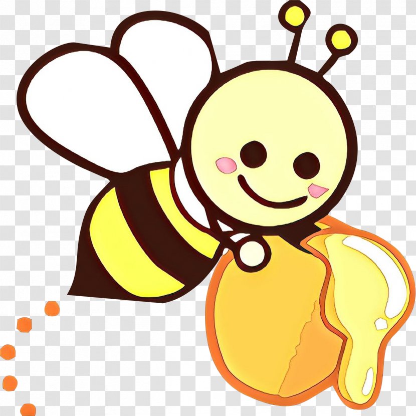 Cartoon Yellow Honeybee Clip Art Bee - Insect Pollinator Transparent PNG