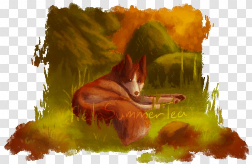 Red Fox Watercolor Painting Nature Fauna - Autumn Scenery Transparent PNG