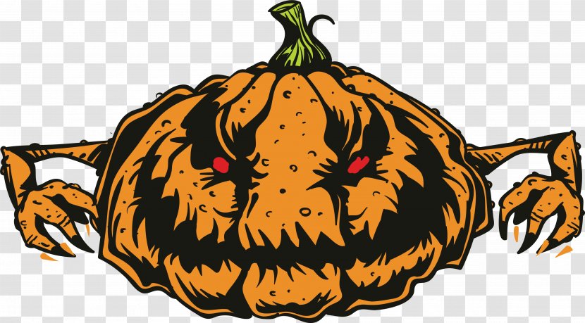 Cartoon Pumpkin Monster - Pattern - Clip Art Transparent PNG