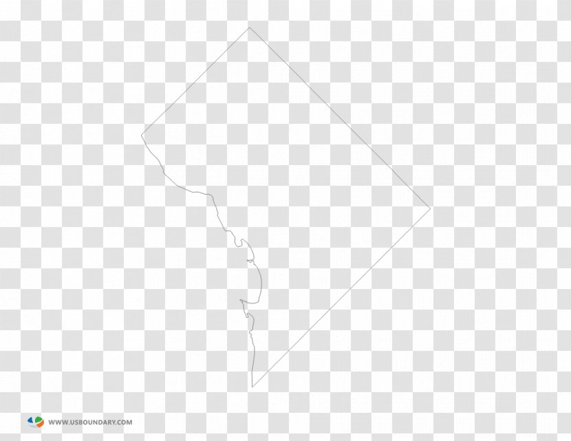 Blank Map Outline Of Washington, D.C. Clip Art - White Transparent PNG