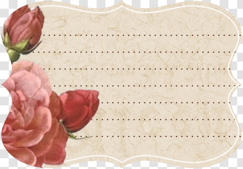 Pink Paper Color Earring Rose - Vintage Transparent PNG