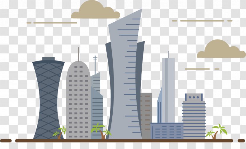 Qatar Building Company Business Systems Living Office Doha City Registration In - Architecture - Vector Cartoon Landmarks Transparent PNG