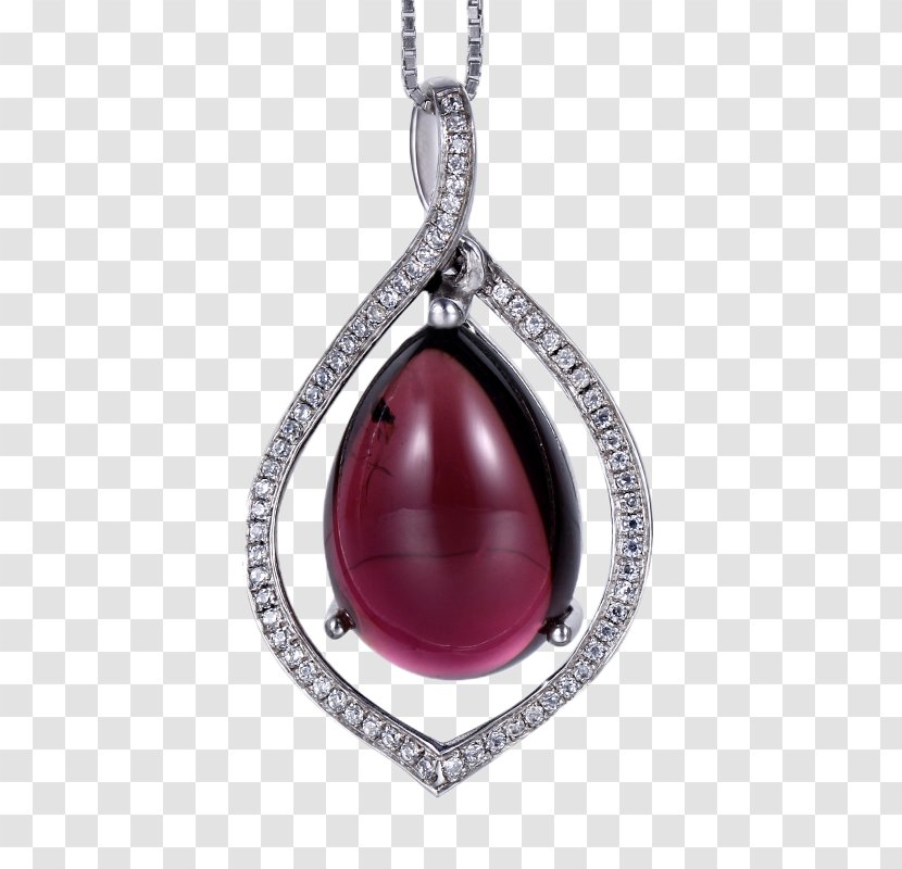 Ruby Tourmaline Necklace Gemstone - Pei Diya Bi Yuxi Original Stone Pendant Transparent PNG