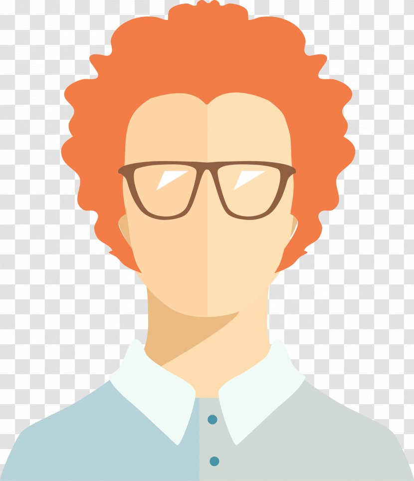 Euclidean Vector User - Hairstyle - A Man With Glasses Transparent PNG