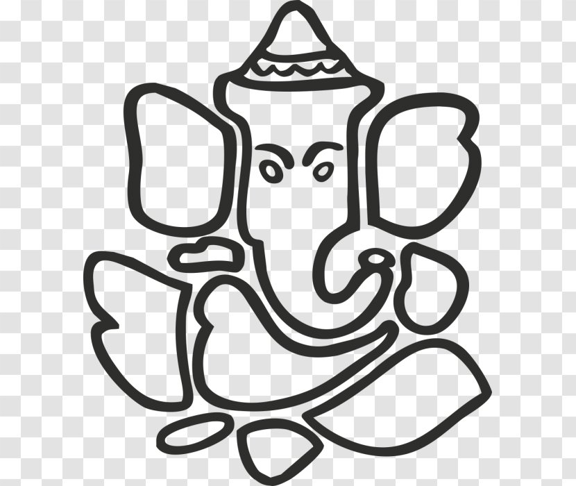 Ganesha Hinduism Elephant Drawing Deity - Line Art Transparent PNG