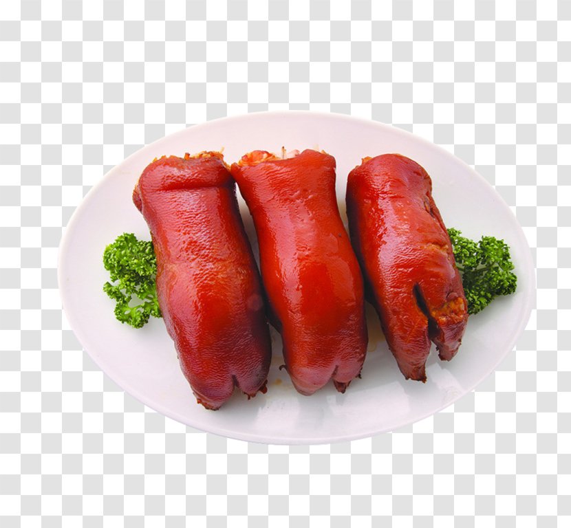 Red Cooking Siu Yuk Domestic Pig Lechon Pigs Trotters - Silhouette - A Dish Of Boiled Piglets Transparent PNG