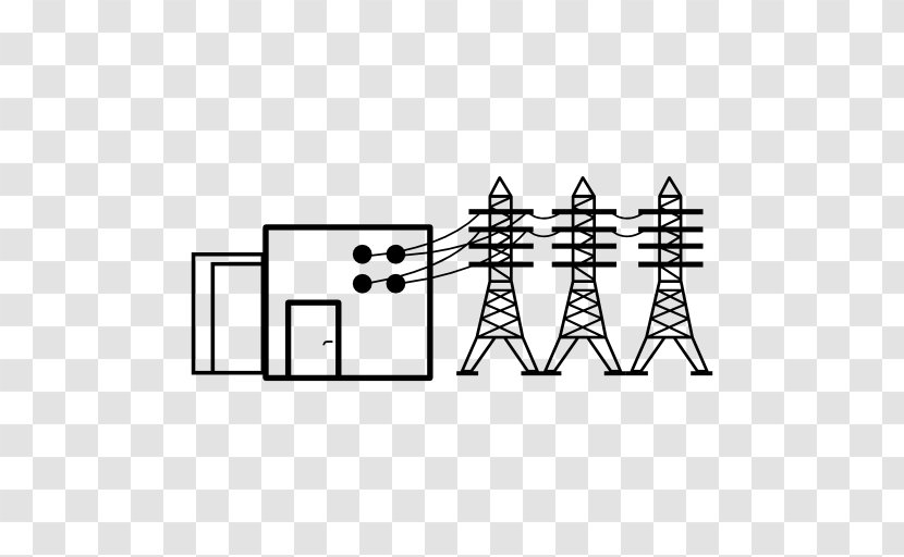 Overhead Power Line Transmission Tower High Voltage - Cartoon Transparent PNG