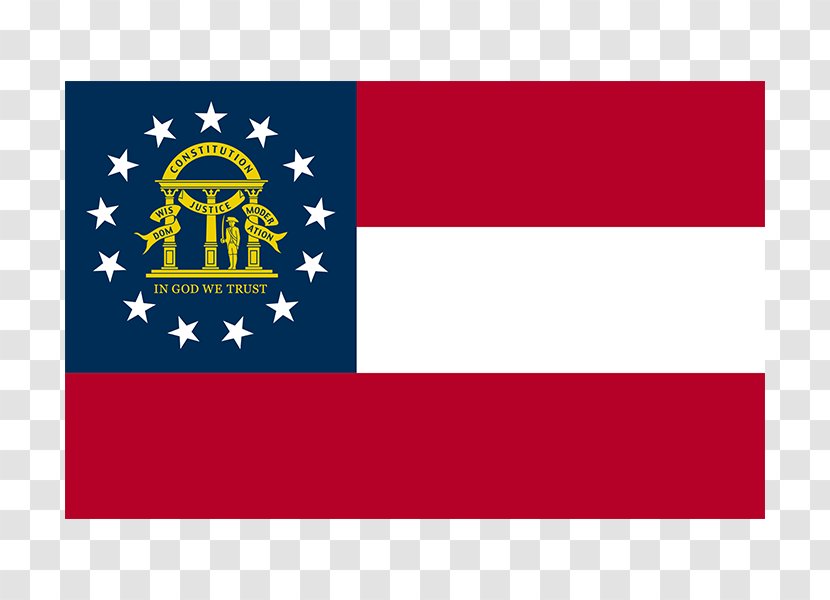 Flag Of Georgia State U.S. - Electric Blue Transparent PNG