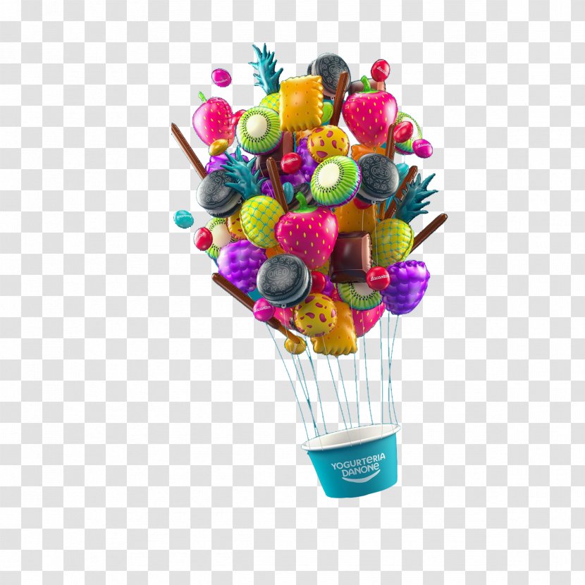 Ice Cream Balloon Fruit - Food - Creative Hot Air Transparent PNG