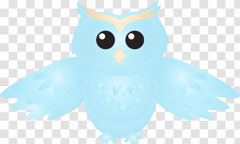 Owl Bird White Blue Bird Of Prey Transparent PNG