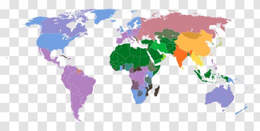 World Map Religion Religious Denomination - Islam - Main Transparent PNG