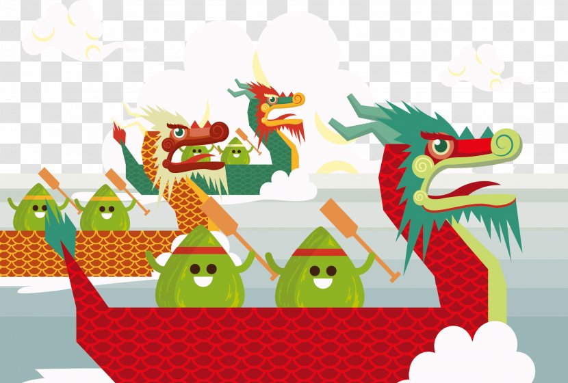 Zongzi Dragon Boat Festival - Cartoon - Cute Dumplings Of Transparent PNG