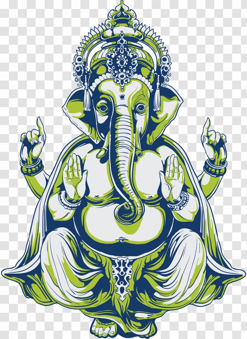 Ganesha Indian Elephant African Tattoo - Lakshmi Transparent PNG