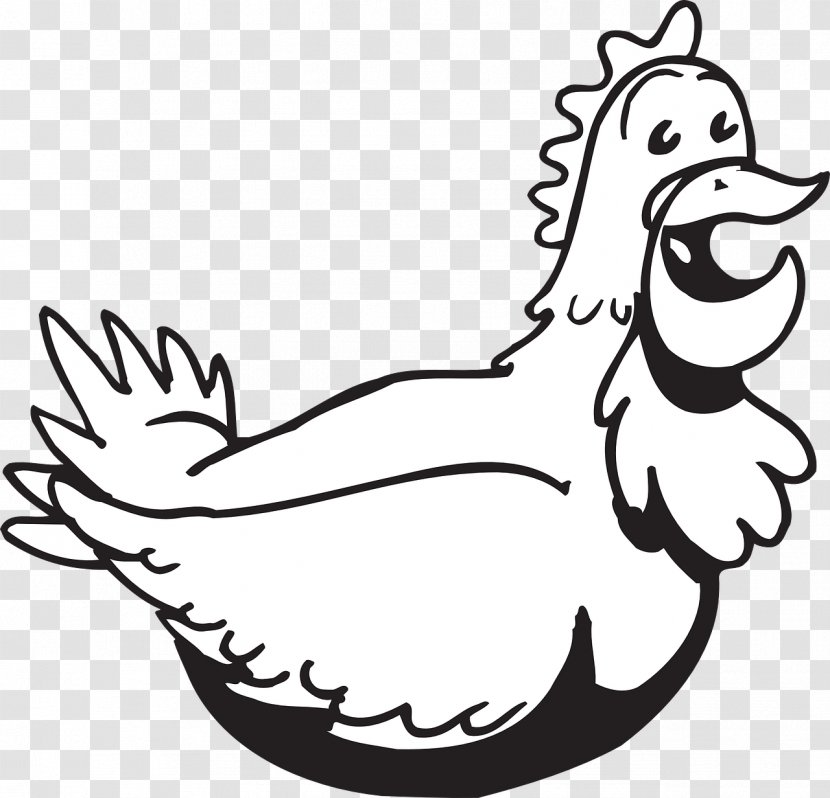 Chicken Black And White Clip Art - Line - Chick Transparent PNG