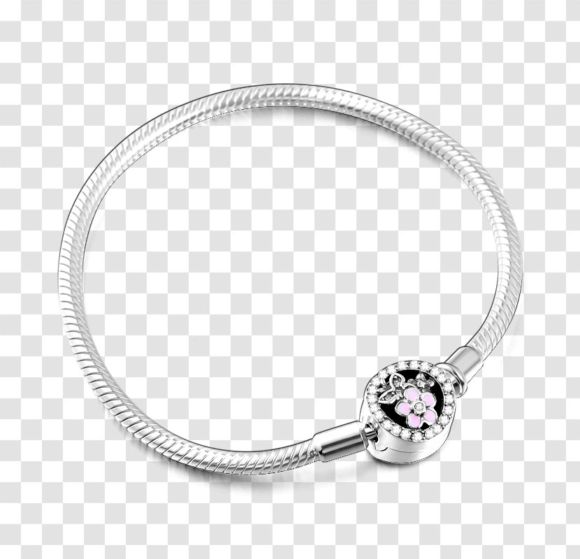 Charm Bracelet Earring Silver Necklace - Charms Pendants - Ten Li Peach Blossom Transparent PNG