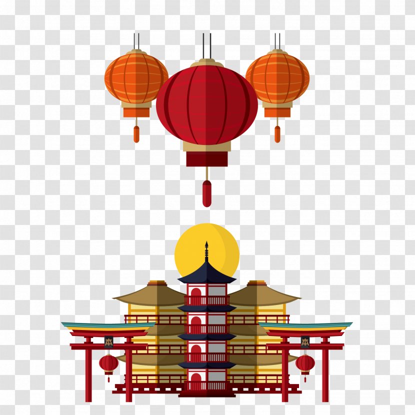 Japan Vector Graphics Illustration Image Architecture - Chinese Lantern Transparent PNG
