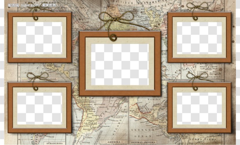 Picture Frame Wood Digital Photo - Map Transparent PNG