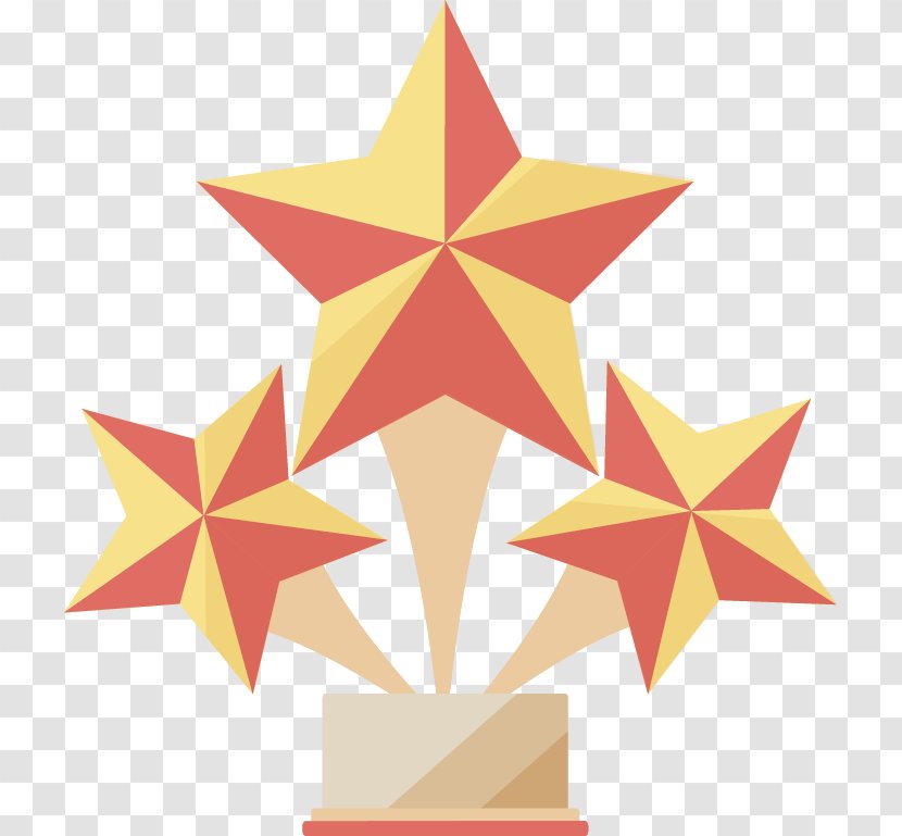 Award Medal Trophy Ribbon - Yellow - Flat Prizes Element Transparent PNG