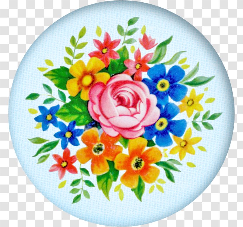 Clip Art Digital Scrapbooking Button - Floral Design Transparent PNG
