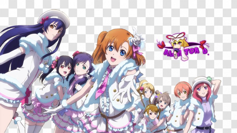 Rin Hoshizora Snow Halation μ's Honoka Kōsaka Umi Sonoda - Cartoon - Silhouette Transparent PNG