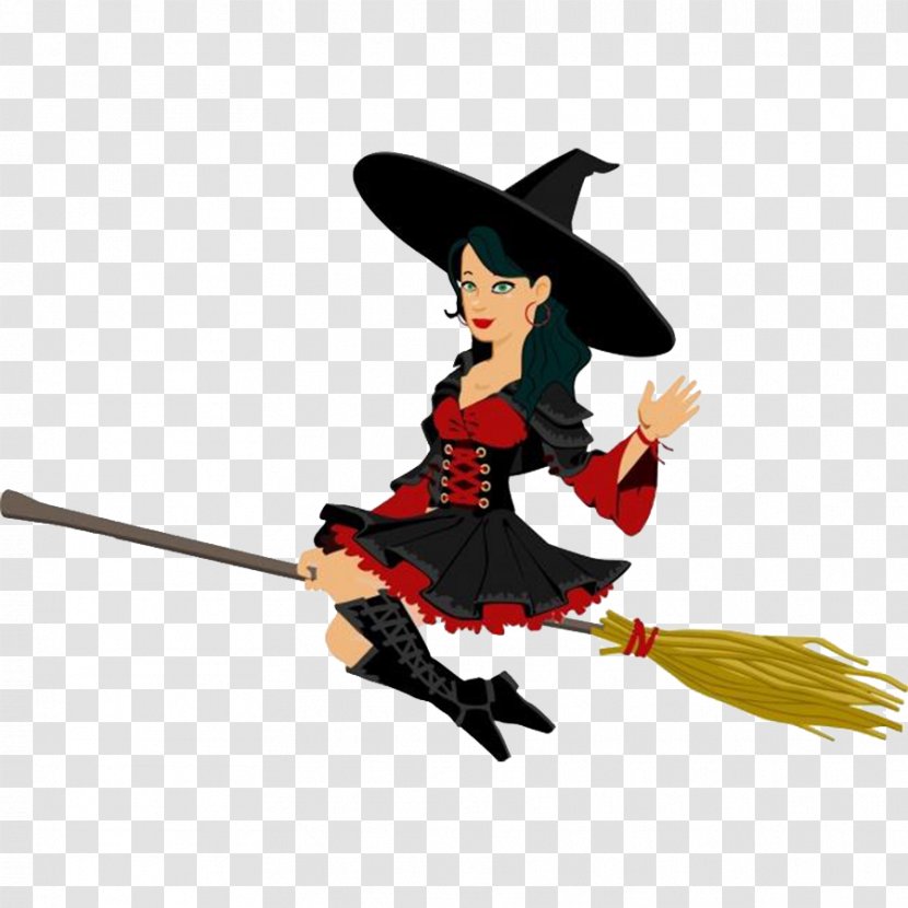 Broom Flying Witch Witchcraft The Wicked Of West Clip Art - Jumping Transparent PNG