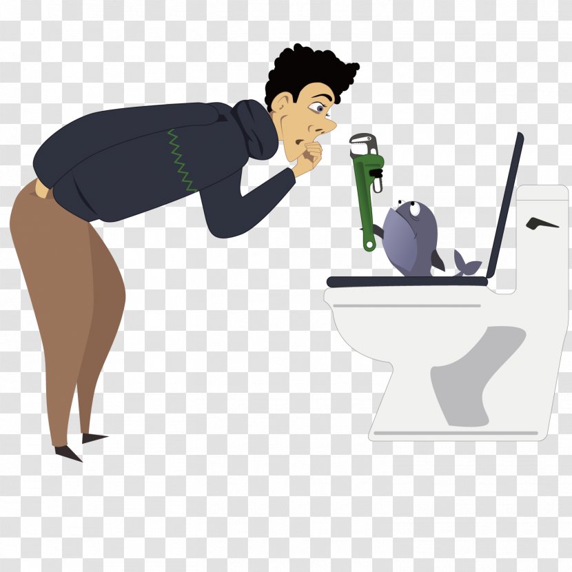 Toilet Plumbing Drain Leak - Stock Photography - Repair Workers Transparent PNG