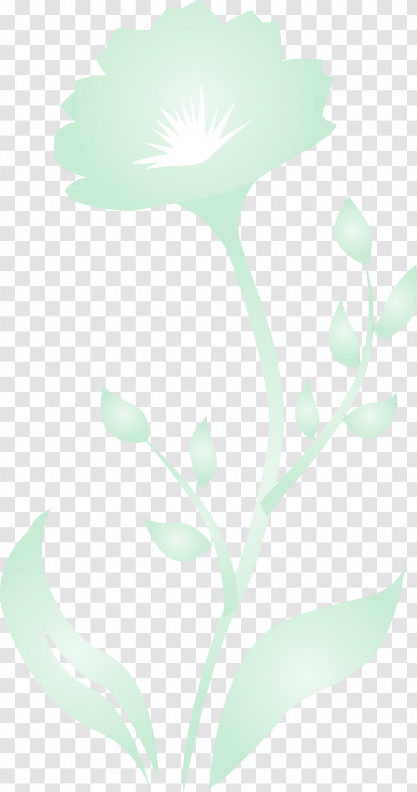 Green Leaf Plant Pedicel Flower Transparent PNG