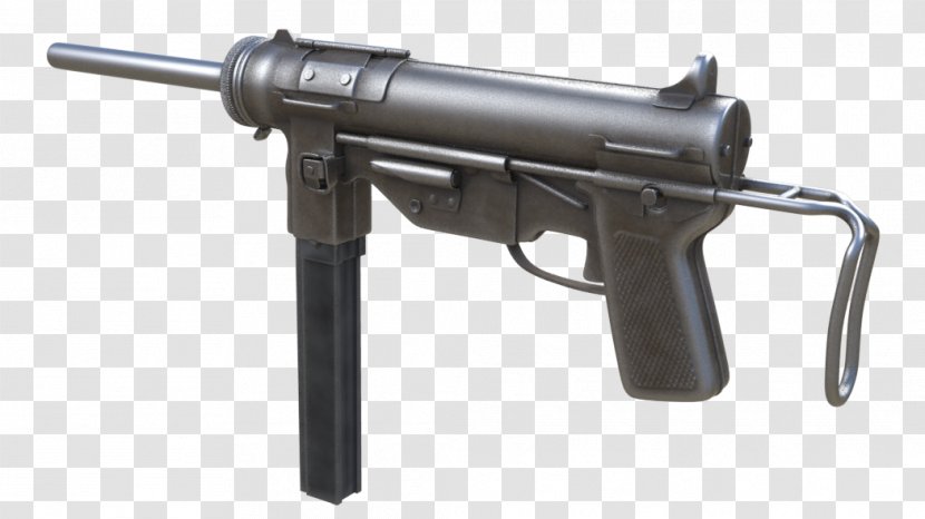 Trigger Firearm Call Of Duty Wwii M3 Submachine Gun Grease Assault Rifle Weapon Transparent Png - sten gun ww2 sub machine gun roblox