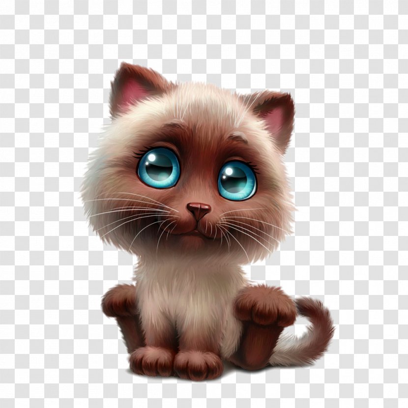 Siamese Cat Birman Kitten Cuteness Clip Art - Snout - 瞪着大眼睛 Transparent PNG