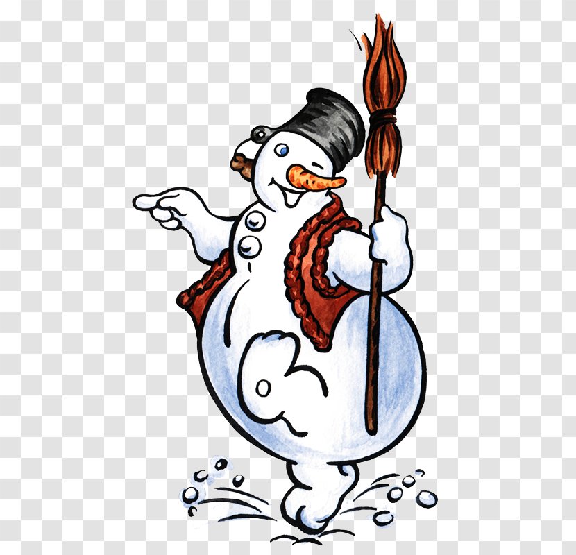 Snowman Drawing Clip Art - Flower - With A Broom Transparent PNG