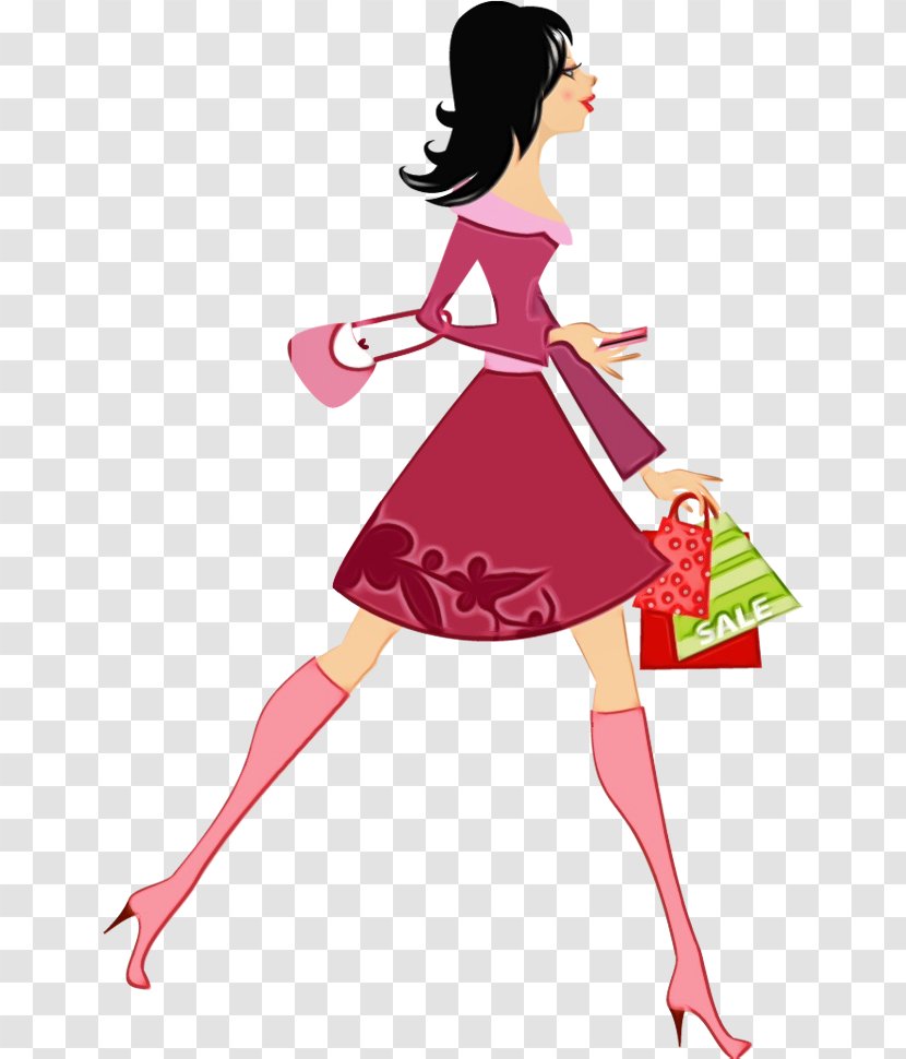 Shopping Cartoon Woman Image Girl - Royaltyfree - Pocket Transparent PNG