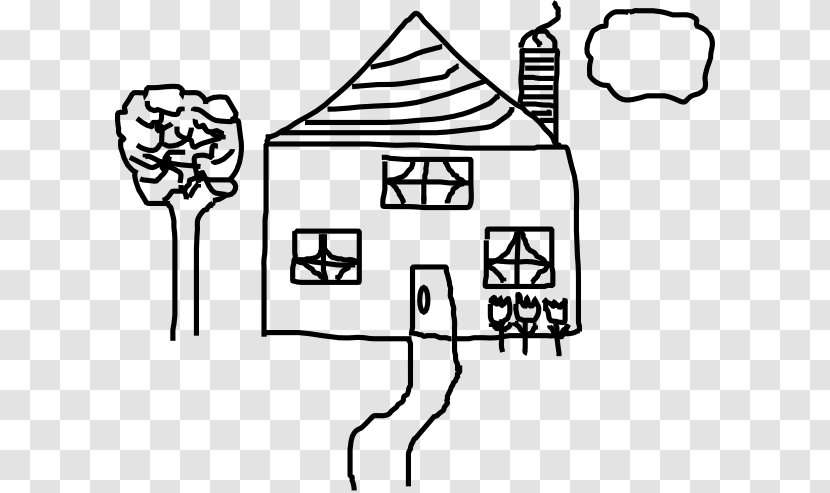 Black And White Drawing Stick Figure Clip Art - Heart - House Transparent PNG
