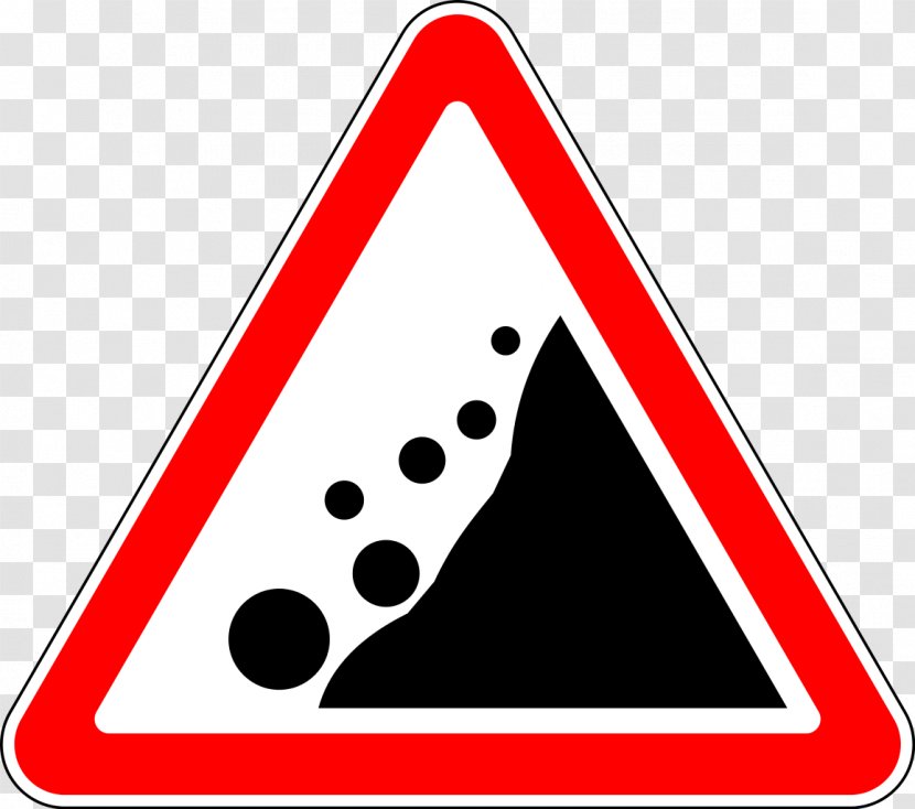 Rockfall Traffic Sign Clip Art - Yield - Road Transparent PNG