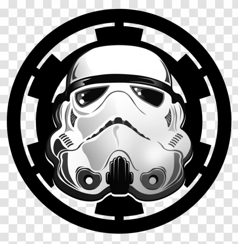 Anakin Skywalker Star Wars Galactic Empire Rebel Alliance Clip Art - Black And White - Stormtrooper Transparent PNG