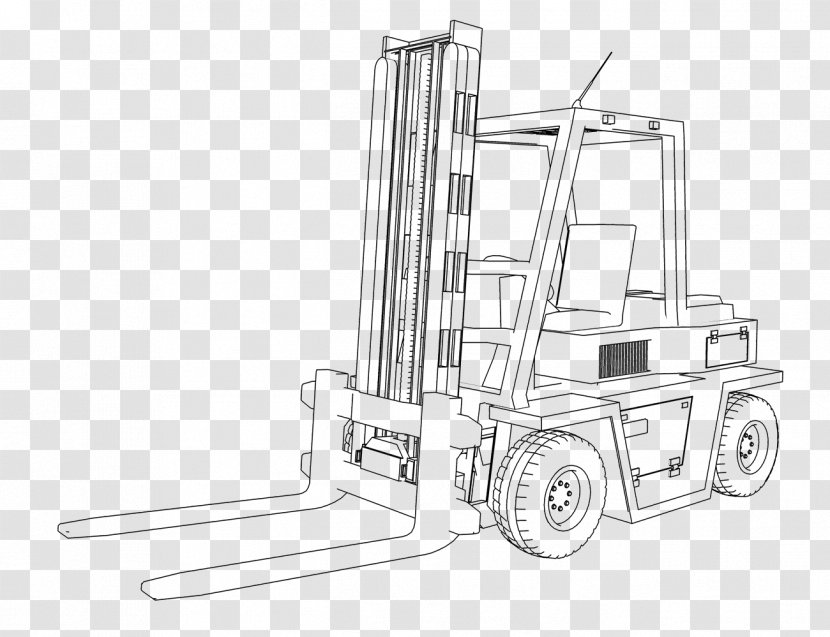 Forklift Drawing Machine Sketch - Automotive Design Transparent PNG